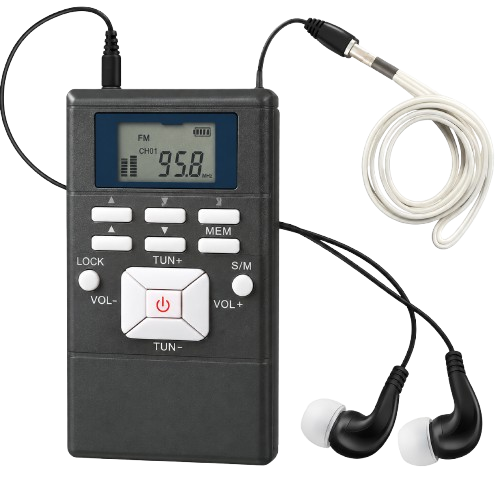 Receptor portátil real com fones de ouvido anatômicos da AudioPro Eventos